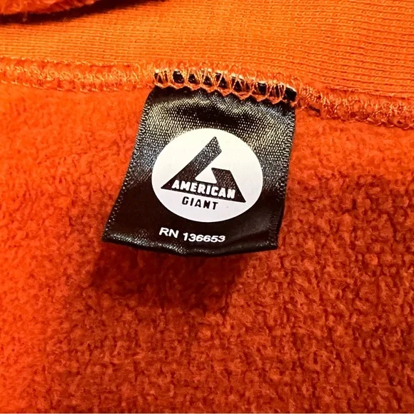 American Giant Classic Mens M Orange full Zip-Up heavy cotton Hoodie sweatshirt - Picture 10 of 14